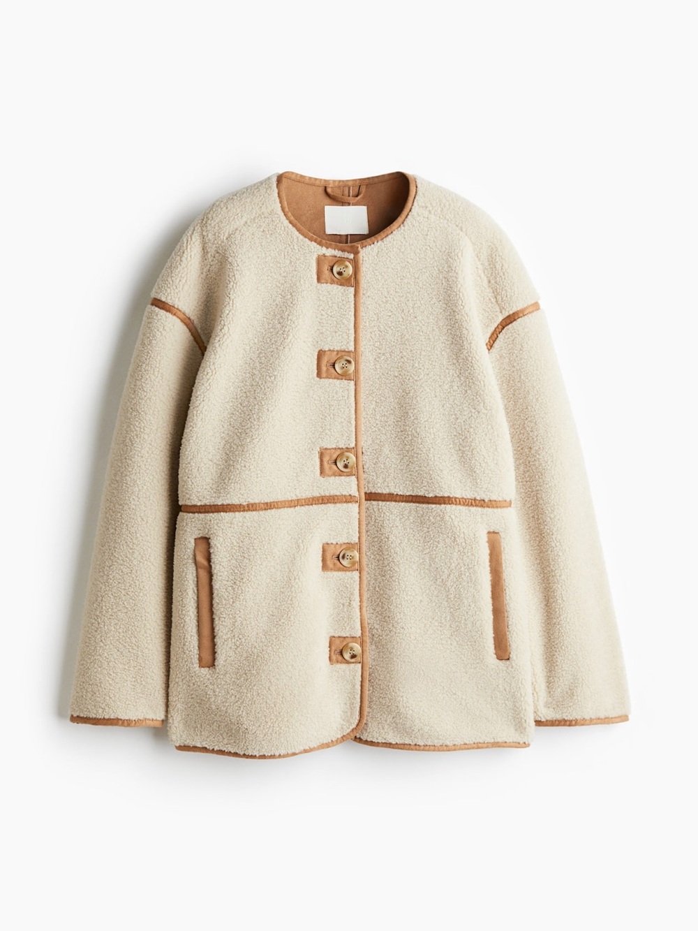 H&M Teddy Jacket Light Beige NWT size M